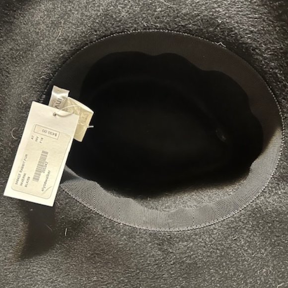 NWT Inverni Italian Black Rabbit Hair Wide Brimmed Hat 58cm main image 6